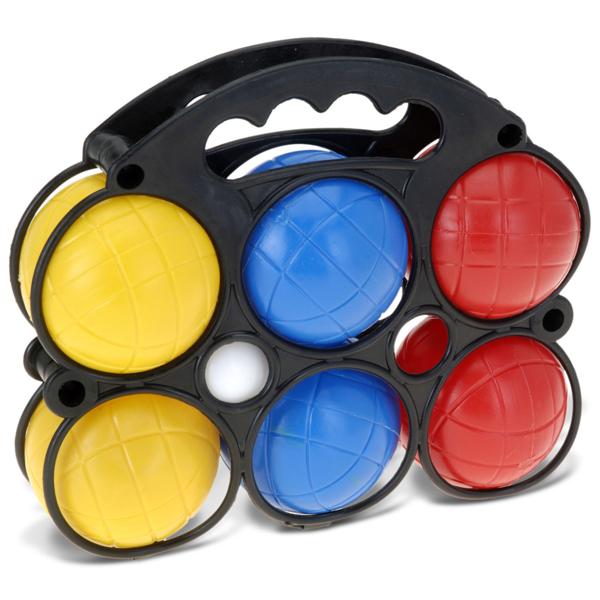 Boule Spiel Set - 6 bunte Kugeln mit Zielkugel und Trage - PP Material - Ideal für Familien & Freunde im Freien-Garten-Strand-Wiese