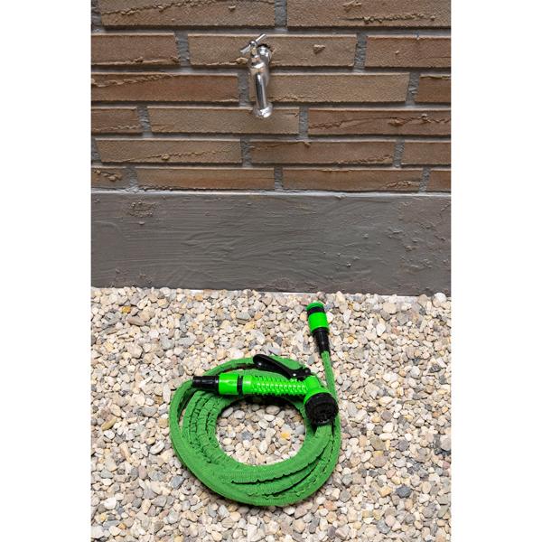 Flexibler Gartenschlauch dehnbar 5-10m – inkl. Handbrause & Kupplung – platzsparend, knickfrei & langlebig –  für Garten, Bewässerung & Autowäsche