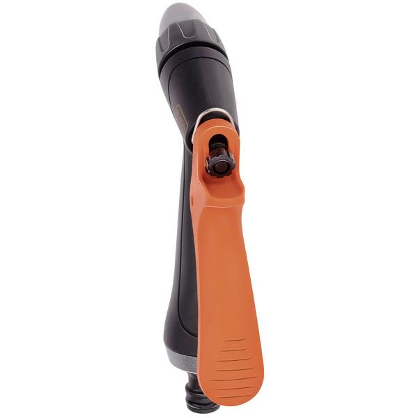 Präzise Bewässerung: Gartenbrause mit verstellbarem Durchfluss, schwarz/orange - Wasser sparen & Pflanzen schonen, Hochwertiges, robustes Design