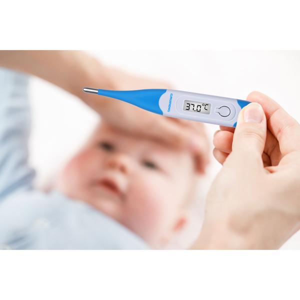 Digitales Fieberthermometer - Präzise Messung Mund/Anus, 35.5-42.0°C - Akustisches Signal, IP27, flexible Spitze, langlebige Batterie (200h)