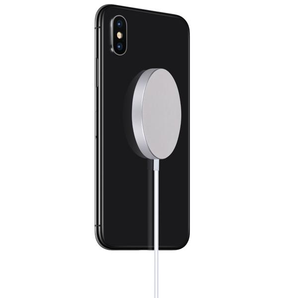 Design Qi Ladestation, 15 Watt, silber, inkl. Kabel – Gefälliges & modernes Design, kabelloses Laden, elegante Optik