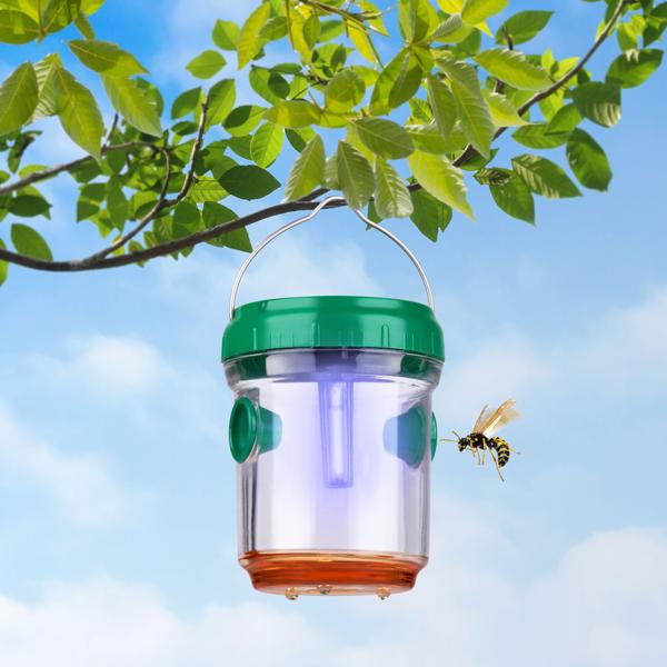 3er-Set Wespen- und Insektenfalle, LED und Solar