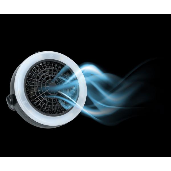 Kompakte 2in1 Camping-Lampe mit Ventilator: 12 LED-Lichter, witterungsbeständig, batteriebetrieben (17x4,7cm) – Ideal für Camping & Outdoor-Abenteuer