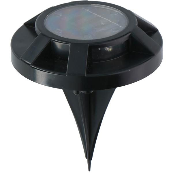 Langlebiges Solar-Bodenlicht, schwarz, Ø12cm – Trittfeste Wegeleuchte mit Erdspiess, für sichere & helle Wege