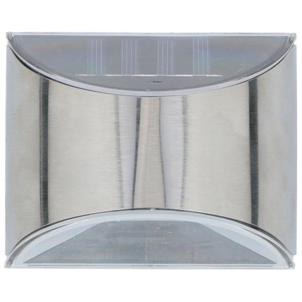 Kompakte Edelstahl Solar-Wandleuchte, silber, mit Dämmerungssensor - 10 x 8 x 5 cm - Zeitlose Eleganz & stilvolle Beleuchtung Ihrer Aussenwände