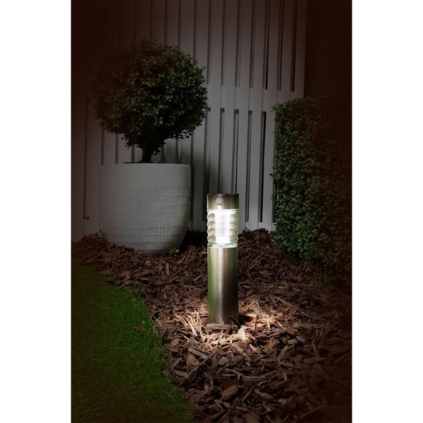 Solar-Wegeleuchte mit Bewegungssensor – 6x39 cm, aus Edelstahl & Glas – wetterfest, energiesparend & kabellos – ideal für Garten, Wegbeleuchtung & Terrasse