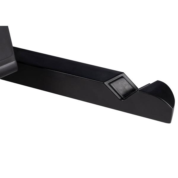 Kompakter Tablet-Halter Schwarz - Einstellbarer 180° Winkel für optimale Sicht unterwegs - Robustes, faltbares Design aus Kunststoff (28x16 cm)