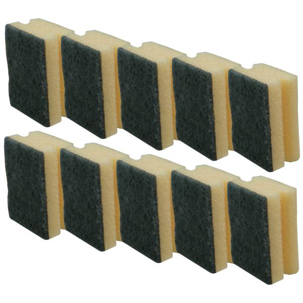 Topfreiniger & Scheuerschwamm 10er Set - Ideal für Küche & Wohnung, Geschirr, Töpfe, Bad - Gelb/Schwarz 4.5x9x6.5cm - Robust, hygienisch