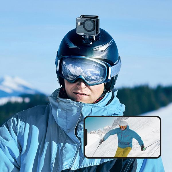 4K-Action-Cam, Ultra HD, wasserdichtes Unterwasser-Gehäuse, LCD Display, WLAN, Mikro und Lautsprecher, ideal für Biker, Skifahrer, Taucher