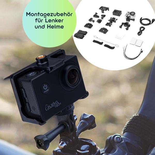 4K-Action-Cam, Ultra HD, wasserdichtes Unterwasser-Gehäuse, LCD Display, WLAN, Mikro und Lautsprecher, ideal für Biker, Skifahrer, Taucher