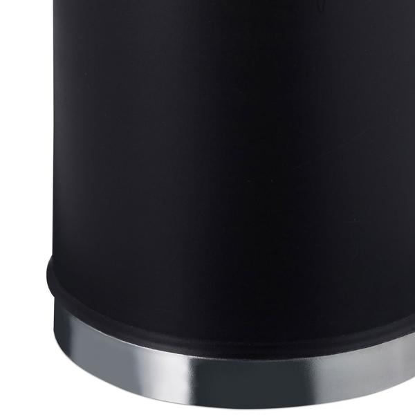 WC-Garnitur inkl. WC-Bürste rund - Schwarz-Silber, hygienisch mit austauschbarem Bürstenkopf, schnelltrocknend - Ø 7 cm, 1.7 cm Innengewinde