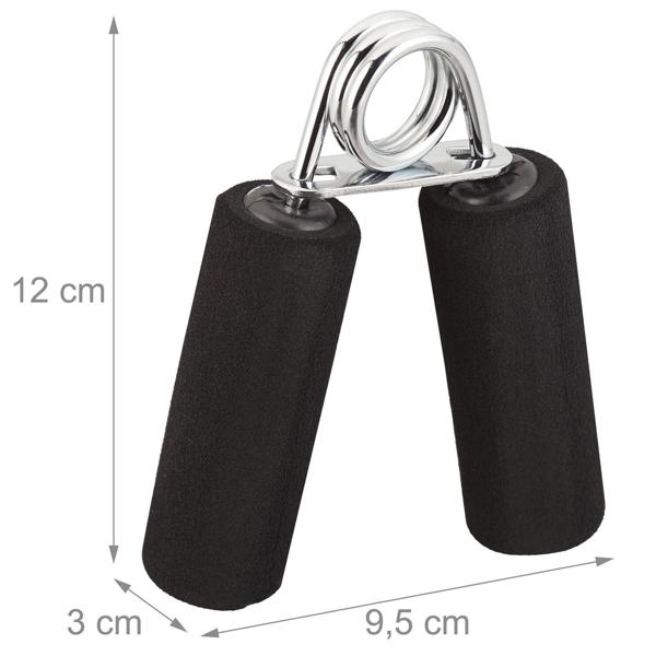 Handtrainer mit Schaumstoffgriff 2er-Set schwarz - Stärkt Hand-/Fingermuskulatur & Griffkraft - Training für Sportler, Senioren & Reha - 40 kg Widerstand