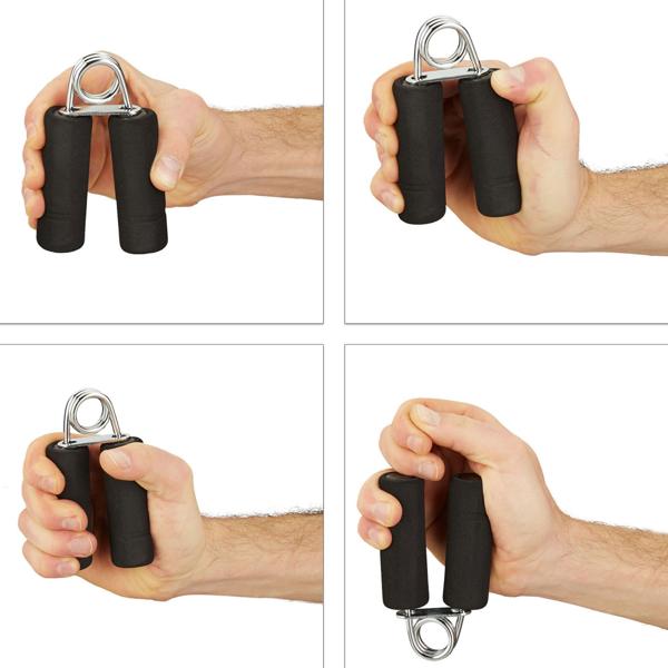 Handtrainer mit Schaumstoffgriff 2er-Set schwarz - Stärkt Hand-/Fingermuskulatur & Griffkraft - Training für Sportler, Senioren & Reha - 40 kg Widerstand