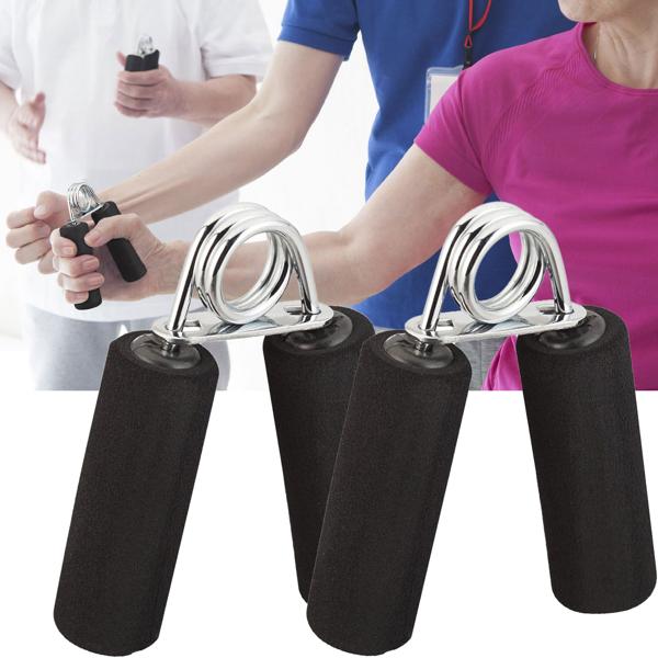Handtrainer mit Schaumstoffgriff 2er-Set schwarz - Stärkt Hand-/Fingermuskulatur & Griffkraft - Training für Sportler, Senioren & Reha - 40 kg Widerstand