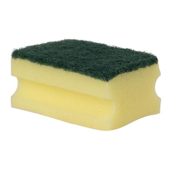 Schwammhalter mit Saugnapf - Inkl. doppelseitigem Schwamm - Montage ohne Bohren - Gegen Schimmel/Gerüche - Ideal für Küche, Bad, Spülbecken - 75x90x60mm