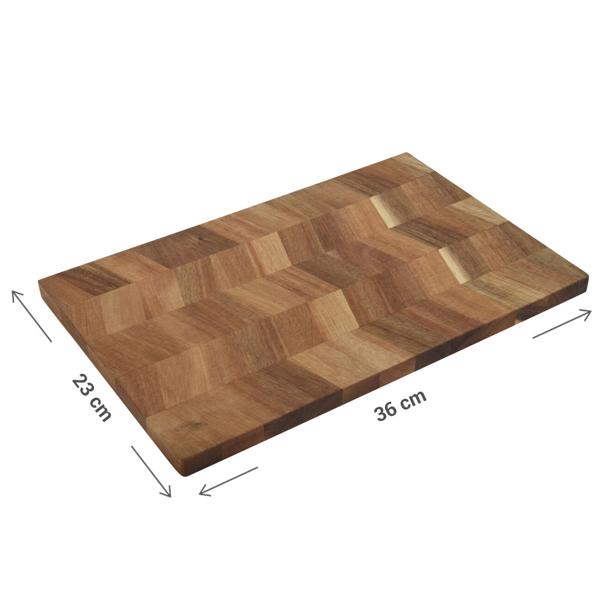 Küchenbrett aus Akazienholz - Premium Schneidebrett, Servierplatte, Frühstücksbrett - Robust, elegant & hygienisch - 36x23cm