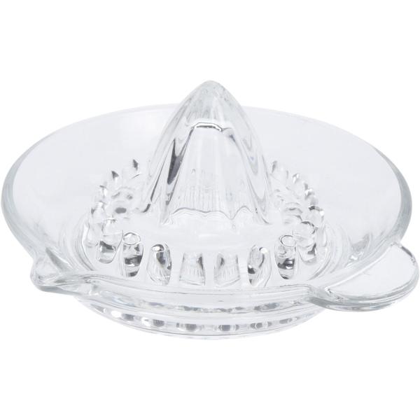 Manuelle Zitronenpresse Glas Ø 14 cm - Ideal für Zitronen, Limetten, Orangen & Grapefruit - Robuste Hartglas Saftpresse, spülmaschinengeeignet