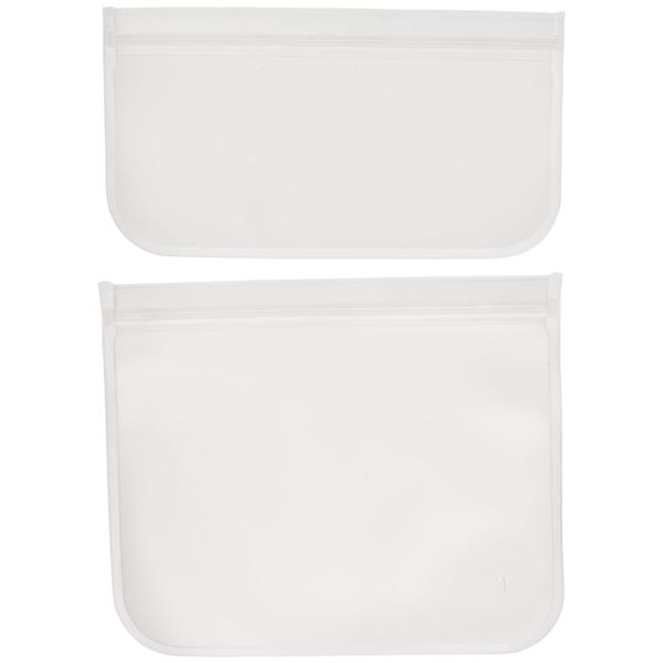 Lebensmittelbeutel wiederverwendbar 2er-Set - Ideal für Obst Gemüse Nüsse Käse & Vesper unterwegs - Hält Lebensmittel frisch - Masse: 22x12/22x18 cm