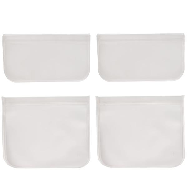 Wiederverwendbare Lebensmittelbeutel 4er-Set - Ideal für Kühlschrank, Küchenschrank & unterwegs - 22x12/18 cm - Schutz vor Staub & Falten