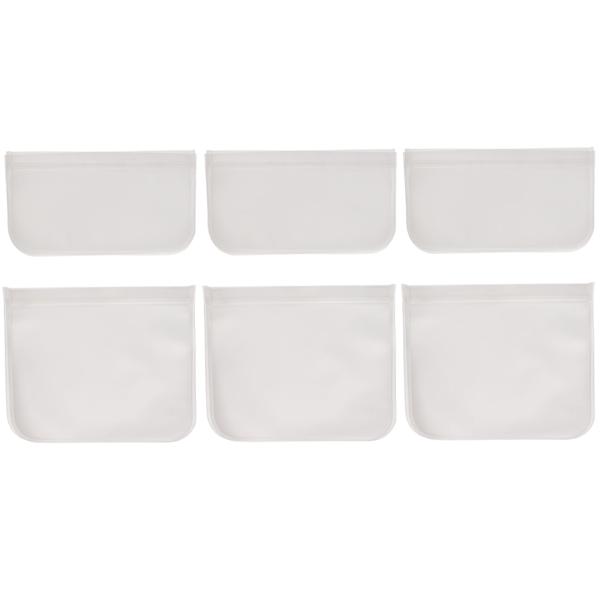 Lebensmittelbeutel Wiederverwendbar - 6er-Set für Kühlschrank, Küche & Unterwegs - 2x 22x12 cm, 4x 22x18 cm - Nachhaltig & Hygienisch