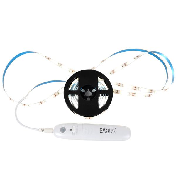 LED-Streifen mit Bewegungsmelder – 3m, 90 warmweisse LEDs – energiesparend, selbstklebend & vielseitig einsetzbar – für Schrank, Treppe & Schlafzimmer