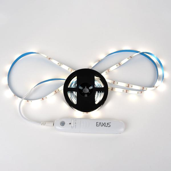 LED-Streifen mit Bewegungsmelder – 3m, 90 warmweisse LEDs – energiesparend, selbstklebend & vielseitig einsetzbar – für Schrank, Treppe & Schlafzimmer