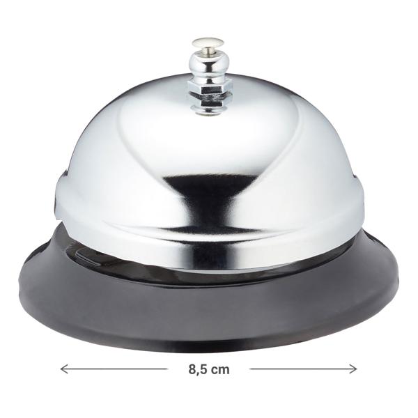 Tischklingel Metall - Rezeptionsklingel für Hotels, Restaurants & Cafés - Elegantes Design, 8,5 x 6 cm - Ideal für Service-Optimierung