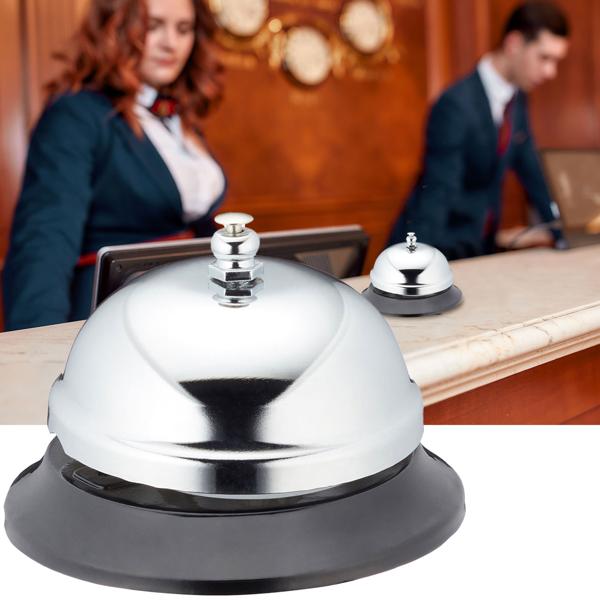 Tischklingel Metall - Rezeptionsklingel für Hotels, Restaurants & Cafés - Elegantes Design, 8,5 x 6 cm - Ideal für Service-Optimierung