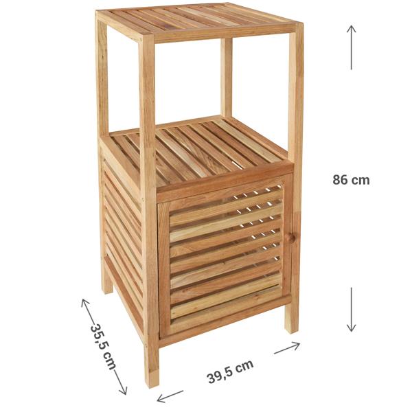 Natürliches Walnuss-Badezimmerregal mit 3 Ebenen, H86cm – Handtuchablage aus Massivholz, hochwertig, 39,5x35,5x86 cm, stilvolles Badezimmer Interieur
