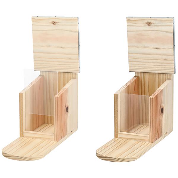 Futterstation für Eichhörnchen (Tannenholz, 12x25x28cm): Futterhaus, Futterspender - für Naturbeobachtung auf Garten & Balkon