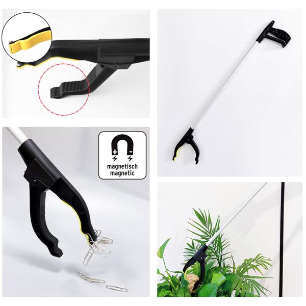 Greifarm mit Magnetspitze - L 75 cm - Aufhebehilfe für Kleinteile, Müll & bei Bückproblemen - PP/TPR/Aluminium - Sicheres Greifen & Halten