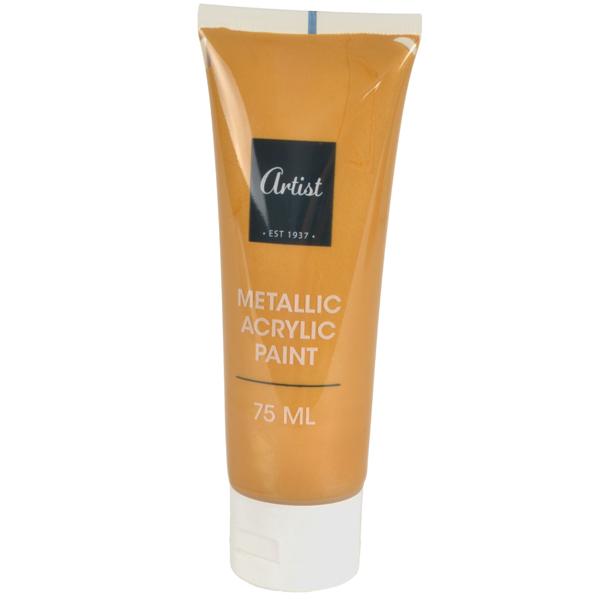 Metallic Acrylfarben Set - 6 leuchtende Farbtöne je 75ml für Künstler & Hobbykünstler - schnelltrocknend & deckend für kreative Kunstwerke und Designs