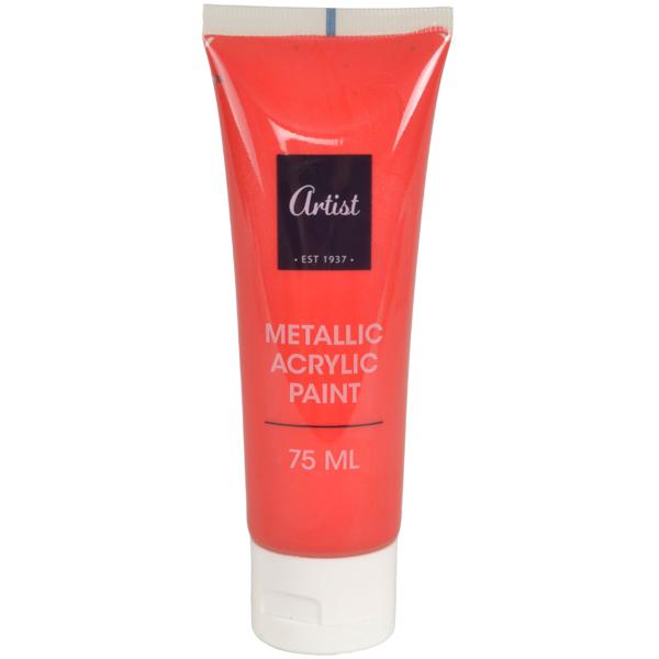 Metallic Acrylfarben Set - 6 leuchtende Farbtöne je 75ml für Künstler & Hobbykünstler - schnelltrocknend & deckend für kreative Kunstwerke und Designs