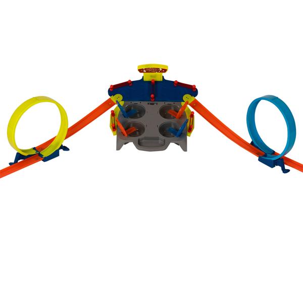 Fast Racing Autorennen-Spielset: 2 Autos, Loopings, Sound & Licht - Spannende Rennbahn für Kinder - Actionreiches Spielerlebnis mit Soundeffekten