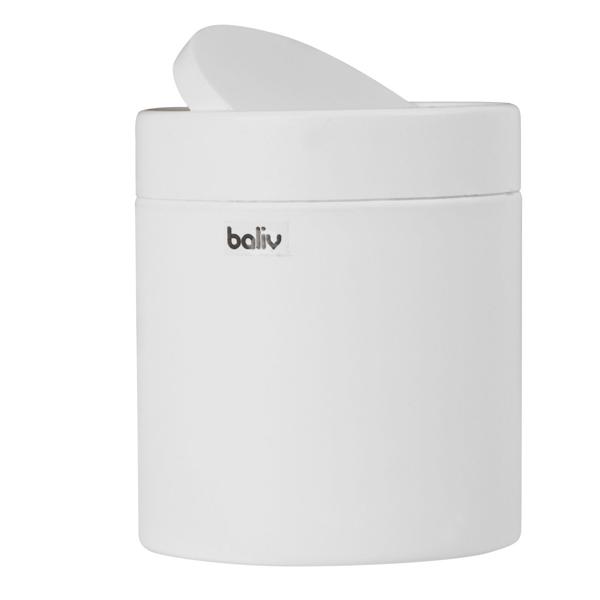 Schicker Schwingdeckeleimer aus Metall (1,25L): Weisser Abfalleimer mit praktischem Schwingdeckel – zeitloses Design für Bad, Küche & Co