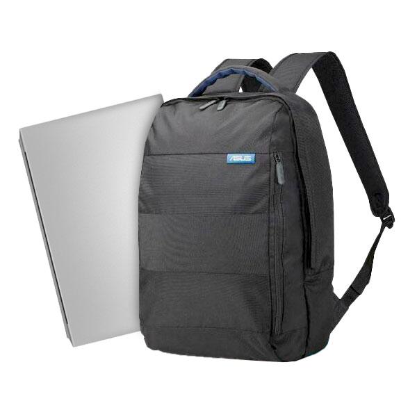 Komfortabler Laptop Rucksack von ASUS (15,6" Fach) mit 2 Fächern, schwarz – Gepolsterte Gurte – Sicherer & bequemer Notebook-Transport