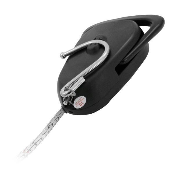 Kompakte analoge Kofferwaage mit integriertem Massband: Bis 35 kg – idealer Begleiter für stressfreies Reisen, schwarz – klein & leicht