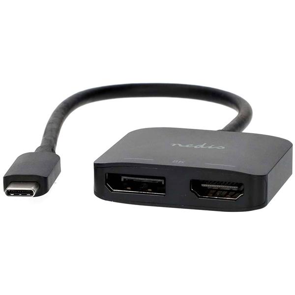 Multiport-Videoadapter für Notebooks/Tablet-PCs - DP & HDMI Anschluss von 2 Monitoren - UHD-4K/8K-Auflösung - USB-C Stecker - Plug & Play