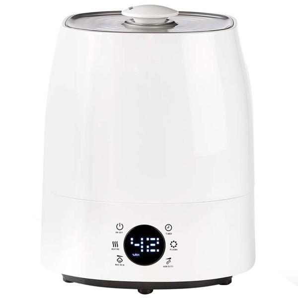 Effektiver Luftbefeuchter (grau/weiss) mit Hygrometer – Für Räume bis 50 m² – 5,5 Liter Tank & Keramikfilter für ein gesundes Raumklima