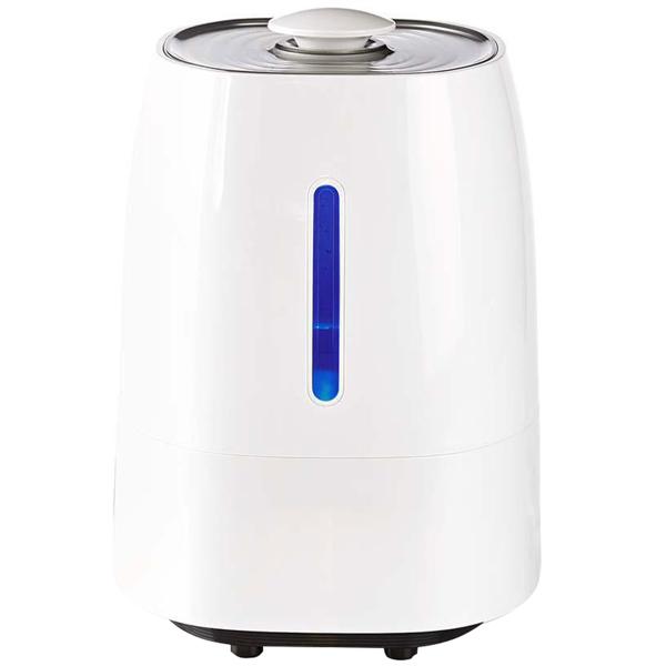 Effektiver Luftbefeuchter (grau/weiss) mit Hygrometer – Für Räume bis 50 m² – 5,5 Liter Tank & Keramikfilter für ein gesundes Raumklima