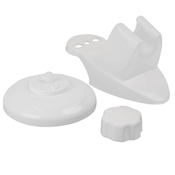 Duschkopfhalterung mit Saugnapf, weiss - Einfache Montage ohne Bohren - Ideal für Kinder & sitzende Duscher - Variable Höhe - Kompatibel mit allen Duschköpfen