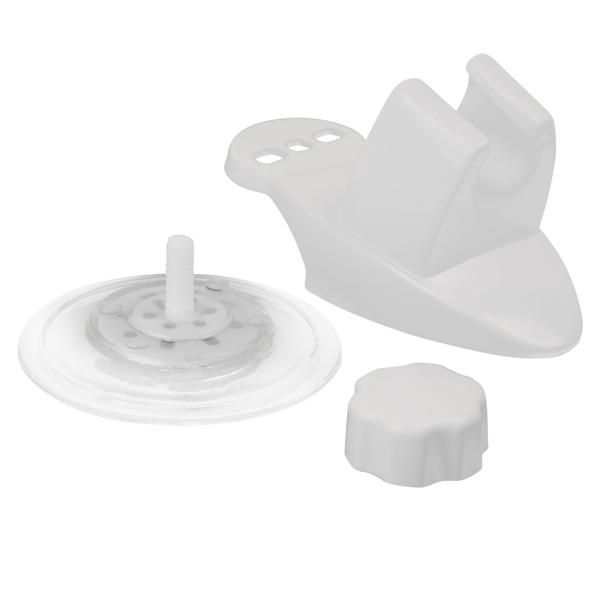 Duschkopfhalterung mit Saugnapf, weiss - Einfache Montage ohne Bohren - Ideal für Kinder & sitzende Duscher - Variable Höhe - Kompatibel mit allen Duschköpfen