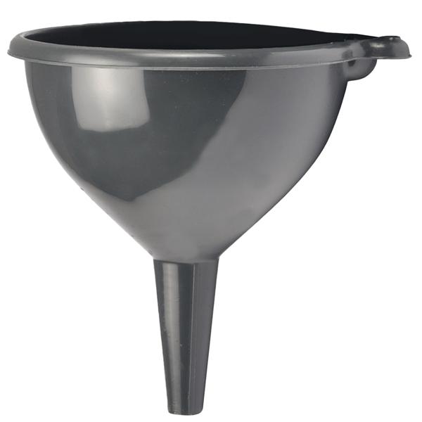 3er-Set Trichter Ø 10, 12, 14 cm - Präzises Umfüllen für Küche, Werkstatt & Garten - Robust, stapelbar, Anthrazit Kunststoff - Für Flüssigkeiten