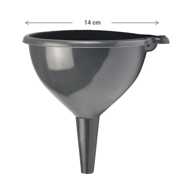 3er-Set Trichter Ø 10, 12, 14 cm - Präzises Umfüllen für Küche, Werkstatt & Garten - Robust, stapelbar, Anthrazit Kunststoff - Für Flüssigkeiten