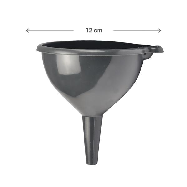 3er-Set Trichter Ø 10, 12, 14 cm - Präzises Umfüllen für Küche, Werkstatt & Garten - Robust, stapelbar, Anthrazit Kunststoff - Für Flüssigkeiten
