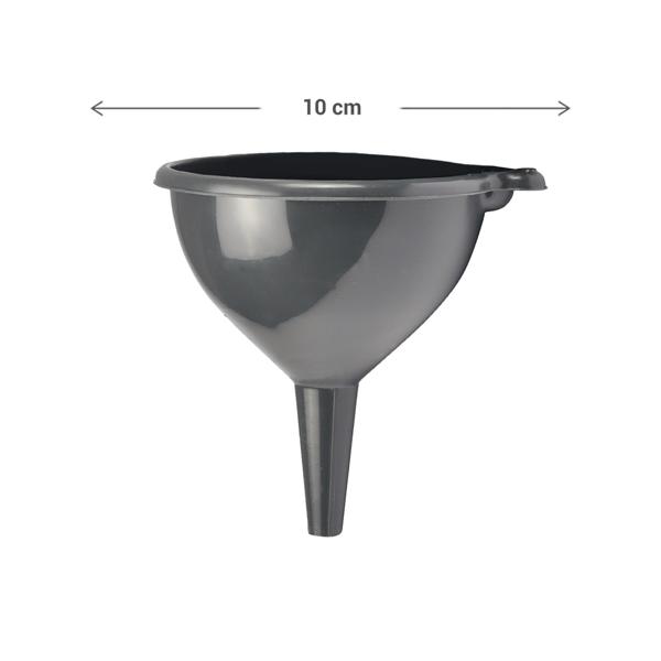 3er-Set Trichter Ø 10, 12, 14 cm - Präzises Umfüllen für Küche, Werkstatt & Garten - Robust, stapelbar, Anthrazit Kunststoff - Für Flüssigkeiten