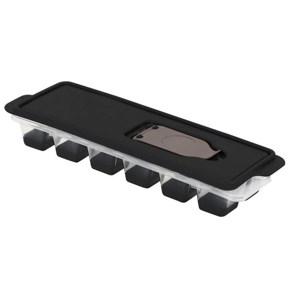 Eiswürfelform mit Deckel – Silikonboden für leichte Entnahme – Ideal für Kühl- & Gefrierschrank, Küche & BBQ – 25x8,5x4cm Kunststoff