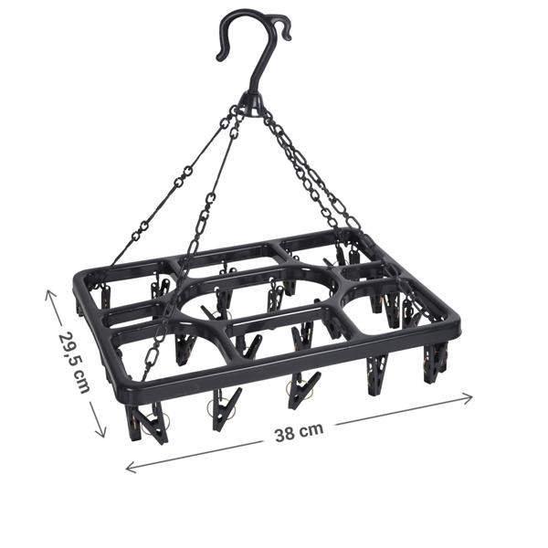 Praktischer Hängetrockner mit 26 Wäscheklammern: Platzsparende Trocknung für Balkon & Bad, einfach aufzuhängen & ideal für kleine Wäscheladungen
