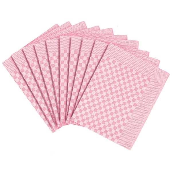 20er-Set Grubentücher rosa - Optimale Saugkraft & hygienische Reinigung für Küche & Haushalt - 100% Baumwolle Zwirn-Qualität 50x70 cm OEKO-TEX Standard 100