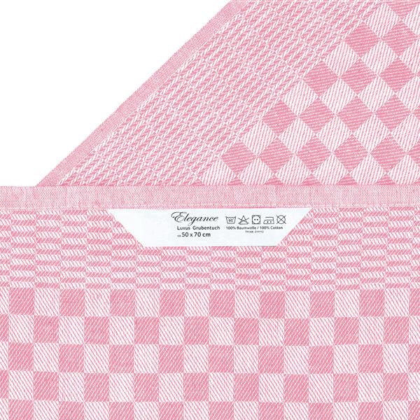 20er-Set Grubentücher rosa - Optimale Saugkraft & hygienische Reinigung für Küche & Haushalt - 100% Baumwolle Zwirn-Qualität 50x70 cm OEKO-TEX Standard 100